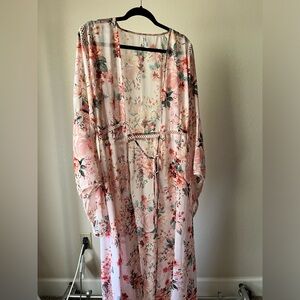 Pink floral kimono